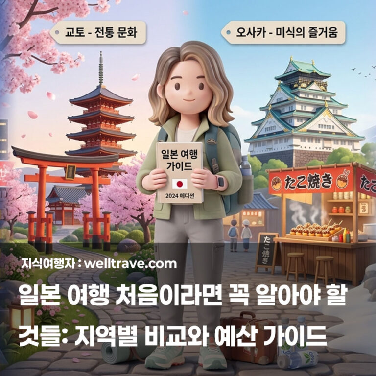 일본 여행 처음이라면 꼭 알아야 할 것들: 지역별 비교와 예산 가이드