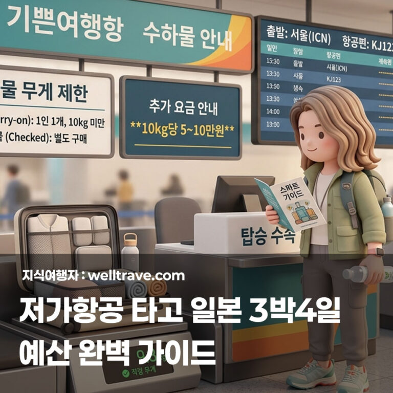 저가항공 타고 일본 3박4일 예산 완벽 가이드