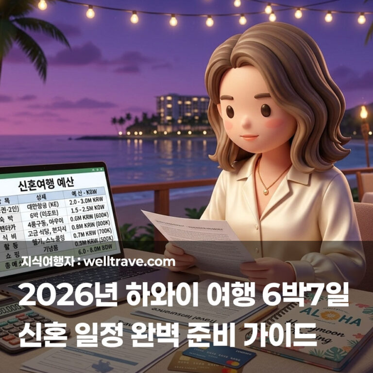 2026년 하와이 여행 6박7일 신혼 일정 완벽 준비 가이드