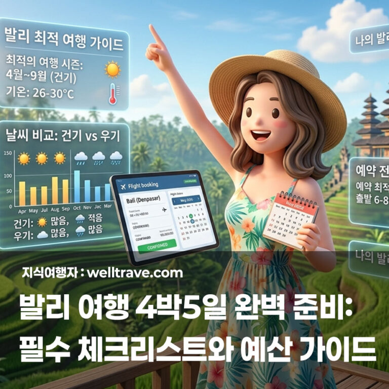 2026년 발리 여행 4박5일 완벽 준비: 필수 체크리스트와 예산 가이드