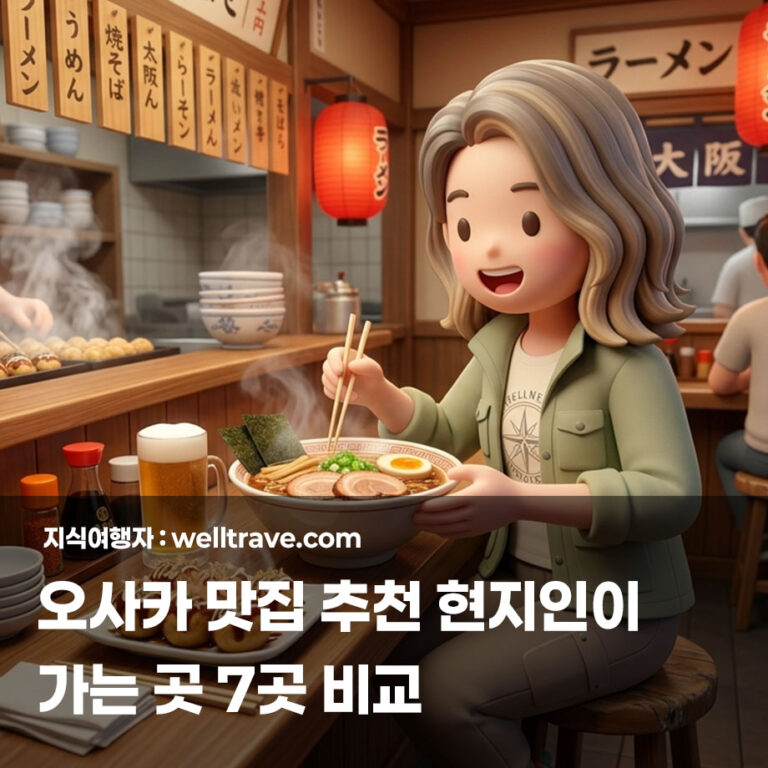 오사카 맛집 추천 현지인이 가는 곳 7곳 비교
