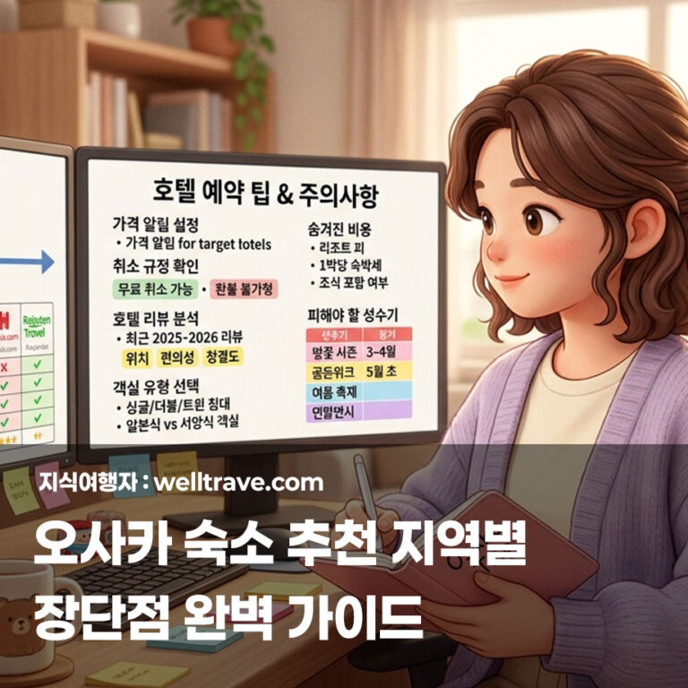 오사카 숙소 추천 지역별 장단점 완벽 가이드