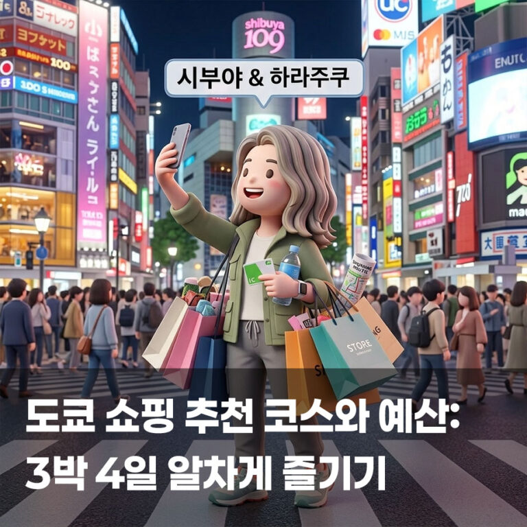 도쿄 쇼핑 추천 코스와 예산: 3박 4일 알차게 즐기기